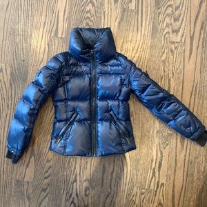 SAM. Girls size 10 winter puffer down jacket in navy.